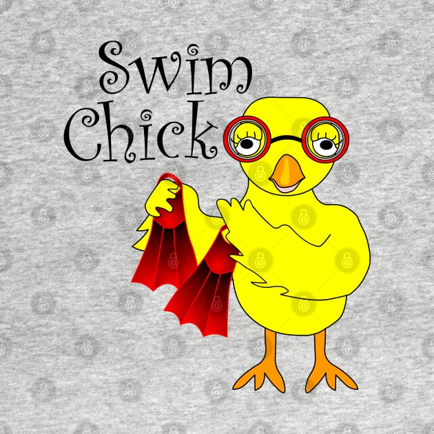 Swim Chick Text by Barthol Graphics